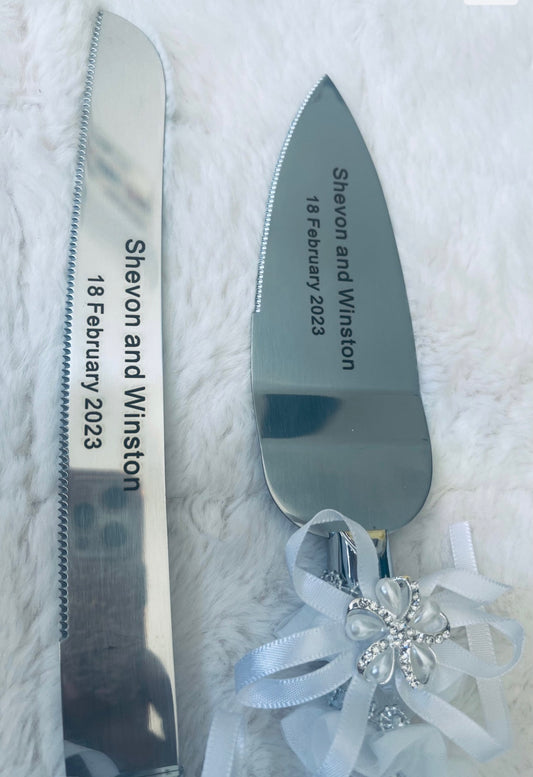 Personalized Stainless Steel Cake Knife Spatula Set Wedding Cake Shovel Cutter With Gift Box High-end Exquisite Wedding Gifts.