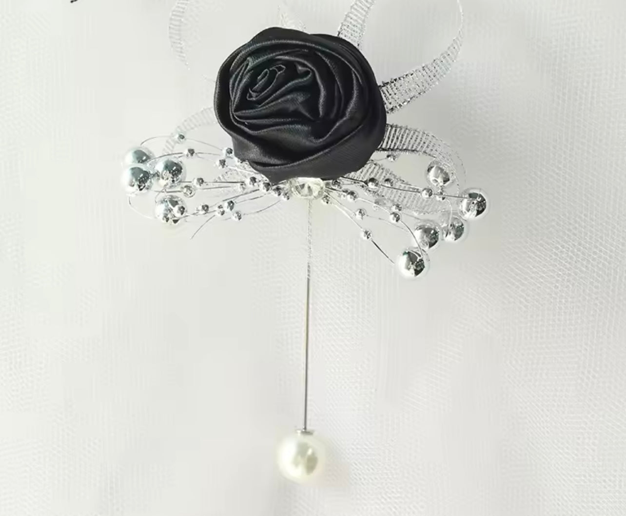 Rose Silk Bridesmaid Rhinestone Brooch Wedding Corsages and Boutonnieres for Groomsman.