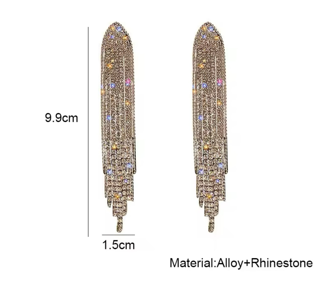 Long Tassel Earrings for Women Crystal Leaf Drop Earring Girls Accessories